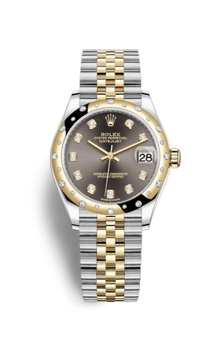 Rolex - 278343rbr-0022  Datejust 31 Stainless Steel / Yellow Gold / Domed - Diamond / Grey - Diamond / Jubilee