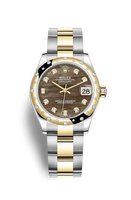 Rolex Datejust 31 Stainless Steel / Yellow Gold / Domed - Diamond / Grey - Roman / Oyster (278343rbr-0023)