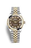 Rolex Datejust 31 Stainless Steel / Yellow Gold / Domed - Diamond / White - Roman / Jubilee (278343rbr-0024)