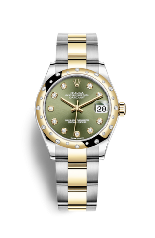 Rolex - 278343rbr-0029  Datejust 31 Stainless Steel / Yellow Gold / Domed - Diamond / Olive - Diamond / Oyster