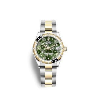 Rolex - 278343RBR-0031  Datejust 31 Stainless Steel / Yellow Gold / Domed - Diamond / Olive - Floral / Oyster