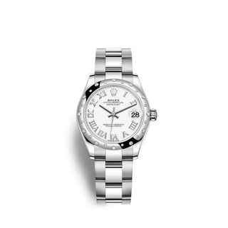 Rolex - 278344rbr-0011  Datejust 31 Stainless Steel Domed Diamond / Oyster / White - Roman