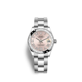 Rolex - 278344rbr-0025  Datejust 31 Stainless Steel Domed Diamond / Oyster / Pink - Roman