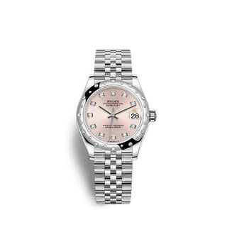 Rolex - 278344rbr-0034  Datejust 31 Stainless Steel Domed Diamond / Jubilee / Pink - Diamond