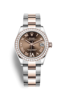 Rolex Datejust 31 Stainless Steel/ Rose Gold / Diamond / Grey - Roman / Jubilee (278381rbr-0005)