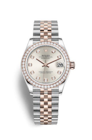 Rolex - 278381rbr-0016  Datejust 31 Stainless Steel/ Rose Gold / Diamond / Silver - Diamond / Jubilee