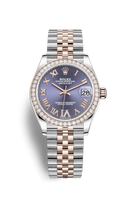 Rolex Datejust 31 Stainless Steel/ Rose Gold / Diamond / Aubergine - Roman / Oyster (278381rbr-0020)