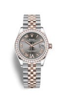 Rolex Datejust 31 Stainless Steel/ Rose Gold / Diamond / Grey - Roman / Oyster (278381rbr-0030)