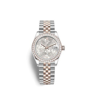 Rolex - 278381RBR-0032  Datejust 31 Stainless Steel/ Rose Gold - Diamond / Silver - Floral / Jubilee