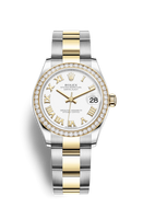 Rolex Datejust 31 Stainless Steel / Yellow Gold / Diamond / White - Roman / Jubilee (278383rbr-0001)