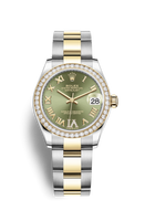 Rolex Datejust 31 Stainless Steel / Yellow Gold / Diamond / Olive - Diamond / Oyster (278383rbr-0015)