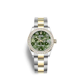 Rolex - 278383RBR-0031  Datejust 31 Stainless Steel - Yellow Gold / Diamond/ Olive - Floral / Oyster