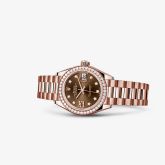 Rolex - 279135rbr-0001  Lady-Datejust 28 Everose Diamond / President / Chocolate Diamond