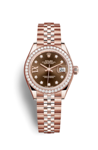 Rolex - 279135rbr-0002  Lady-Datejust 28 Everose Diamond / Jubilee / Chocolate Diamond