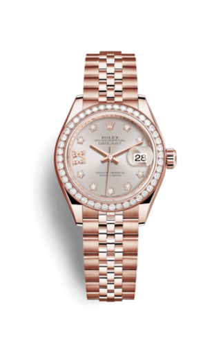 Rolex - 279135rbr-0004  Lady-Datejust 28 Everose Diamond / Jubilee / Sundust Diamond