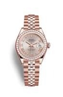 Rolex Lady-Datejust 28 Rolesor Rose Domed / Oyster / Olive Diamond (279135rbr-0009)