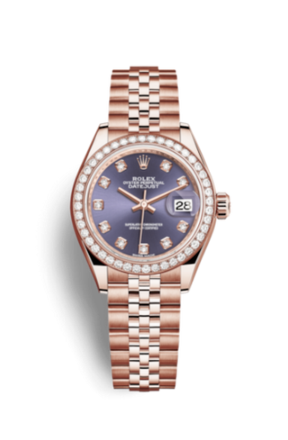 Rolex - 279135rbr-0011  Lady-Datejust 28 Everose Diamond / Jubilee / Aubergine