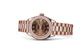 Rolex - 279135rbr-0016  Lady-Datejust 28 Everose Diamond / President / Chocolate Roman