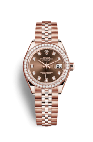 Rolex - 279135rbr-0018  Lady-Datejust 28 Everose Diamond / Jubilee / Chocolate Diamond