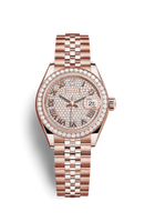 Rolex Lady-Datejust 28 Stainless Steel / Diamond / Grey - Roman / Jubilee (279135rbr-0022)