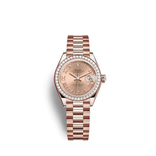 Rolex - 279135RBR-0027  Lady-Datejust 28 Rose Gold / Diamond / Rose - Roman / President