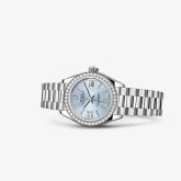 Rolex - 279136rbr-0001  Lady-Datejust 28 Platinum Diamond / President / Ice Blue Diamonds