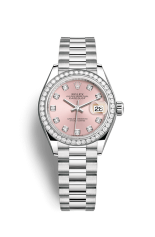 Rolex - 279136rbr-0005  Lady-Datejust 28 Platinum Diamond / President / Pink Diamond