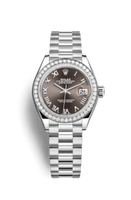 Rolex Lady-Datejust 28 Platinum Diamond / President / White Roman (279136rbr-0010)