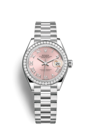 Rolex - 279136rbr-0012  Lady-Datejust 28 Platinum Diamond / President / Pink Roman