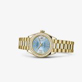 Rolex - 279138rbr-0008  Lady-Datejust 28 Yellow Gold Diamond / President / Cornflower Diamonds