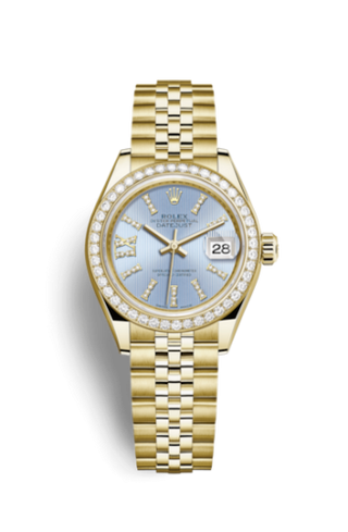 Rolex - 279138rbr-0009  Lady-Datejust 28 Yellow Gold Diamond / Jubilee / Cornflower Diamonds