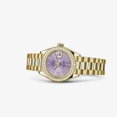 Rolex - 279138rbr-0010  Lady-Datejust 28 Yellow Gold Diamond / President / Lilac Diamonds