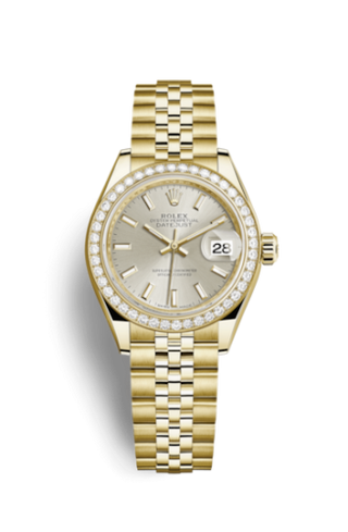 Rolex - 279138rbr-0012  Lady-Datejust 28 Yellow Gold Diamond / Jubilee / Silver