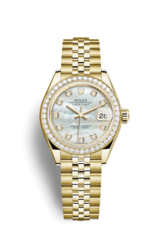 Rolex - 279138rbr-0016  Lady-Datejust 28 Yellow Gold Diamond / Jubilee / MOP