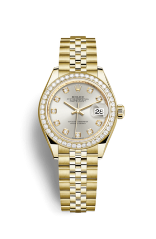 Rolex - 279138rbr-0020  Lady-Datejust 28 Yellow Gold Diamond / Jubilee / Silver Diamond