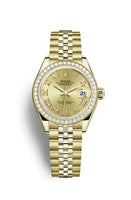 Rolex Lady-Datejust 28 Yellow Gold Diamond / Jubilee / Paved Roman (279138rbr-0022)