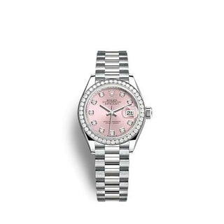 Rolex - 279139RBR-000  Lady-Datejust 28 White Gold - Diamond / President / Pink - Diamond