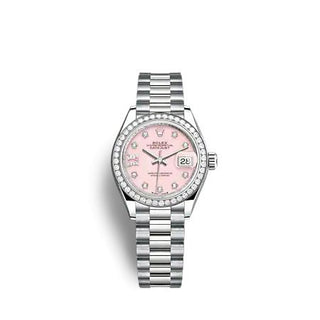 Rolex - 279139RBR-0002  Lady-Datejust 28 White Gold - Diamond / President / Pink Opal