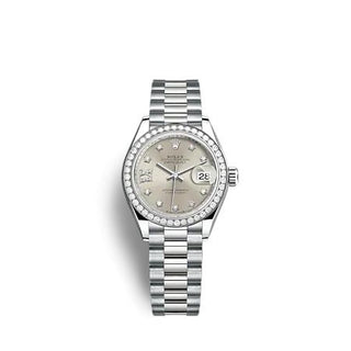 Rolex - 279139RBR-0003  Lady-Datejust 28 White Gold - Diamond / President / Silver - Diamond