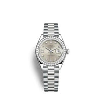 Rolex Lady-Datejust 28 White Gold - Diamond / President / Silver (279139RBR-0003)