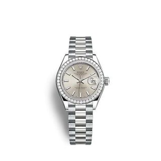 Rolex - 279139RBR-0006  Lady-Datejust 28 White Gold - Diamond / President / Silver