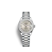 Rolex Lady-Datejust 28 White Gold - Diamond / President / Silver - Diamond (279139RBR-0007)