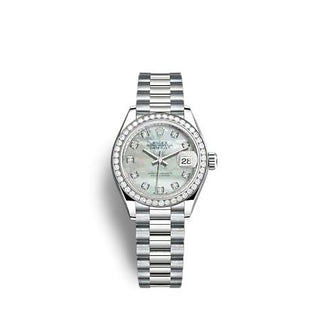 Rolex - 279139RBR-0008  Lady-Datejust 28 White Gold - Diamond / President / MOP