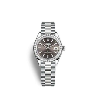 Rolex - 279139RBR-0009  Lady-Datejust 28 White Gold - Diamond / President / Grey