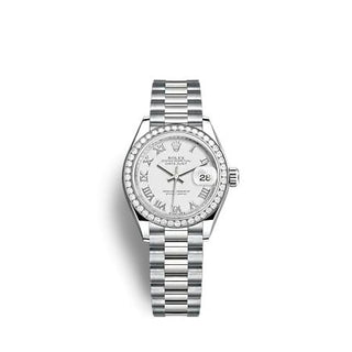 Rolex - 279139RBR-0013  Lady-Datejust 28 White Gold - Diamond / President / White - Roman