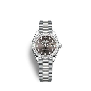 Rolex - 279139RBR-0011  Lady-Datejust 28 White Gold - Diamond / President / Grey - Diamond