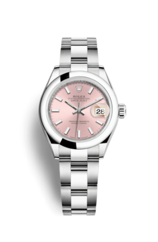 Rolex - 279160-0002  Lady-Datejust 28 Stainless Steel Domed / Oyster / Pink