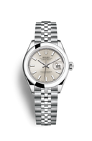 Rolex Lady-Datejust 28 Stainless Steel / Diamond / Grey / Oyster (279160-0005)