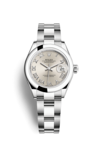 Rolex - 279160-0008  Lady-Datejust 28 Stainless Steel Domed / Oyster / Silver Roman