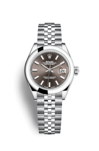 Rolex - 279160-0009  Lady-Datejust 28 Stainless Steel Domed / Jubilee / Dark Grey